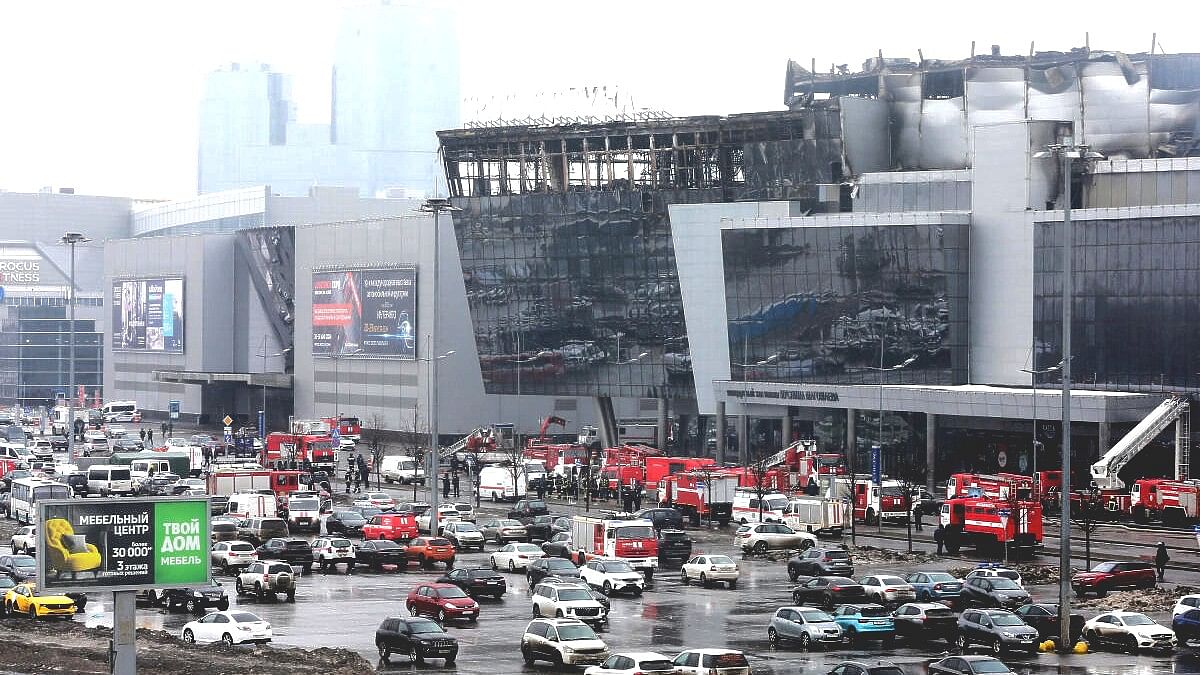 <div class="paragraphs"><p>A view shows emergency services vehicles in front of the Crocus City Hall concert venue following Friday's deadly attack, outside Moscow, Russia, March 23, 2024.</p></div>