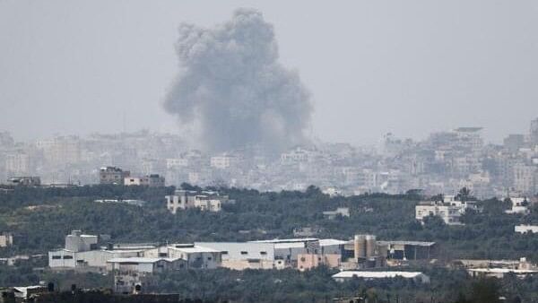 <div class="paragraphs"><p>Smoke rises after an explosion in Gaza, amid the ongoing conflict between Israel and the Palestinian Islamist group Hamas, as seen from southern Israel, March 18, 2024. </p></div>