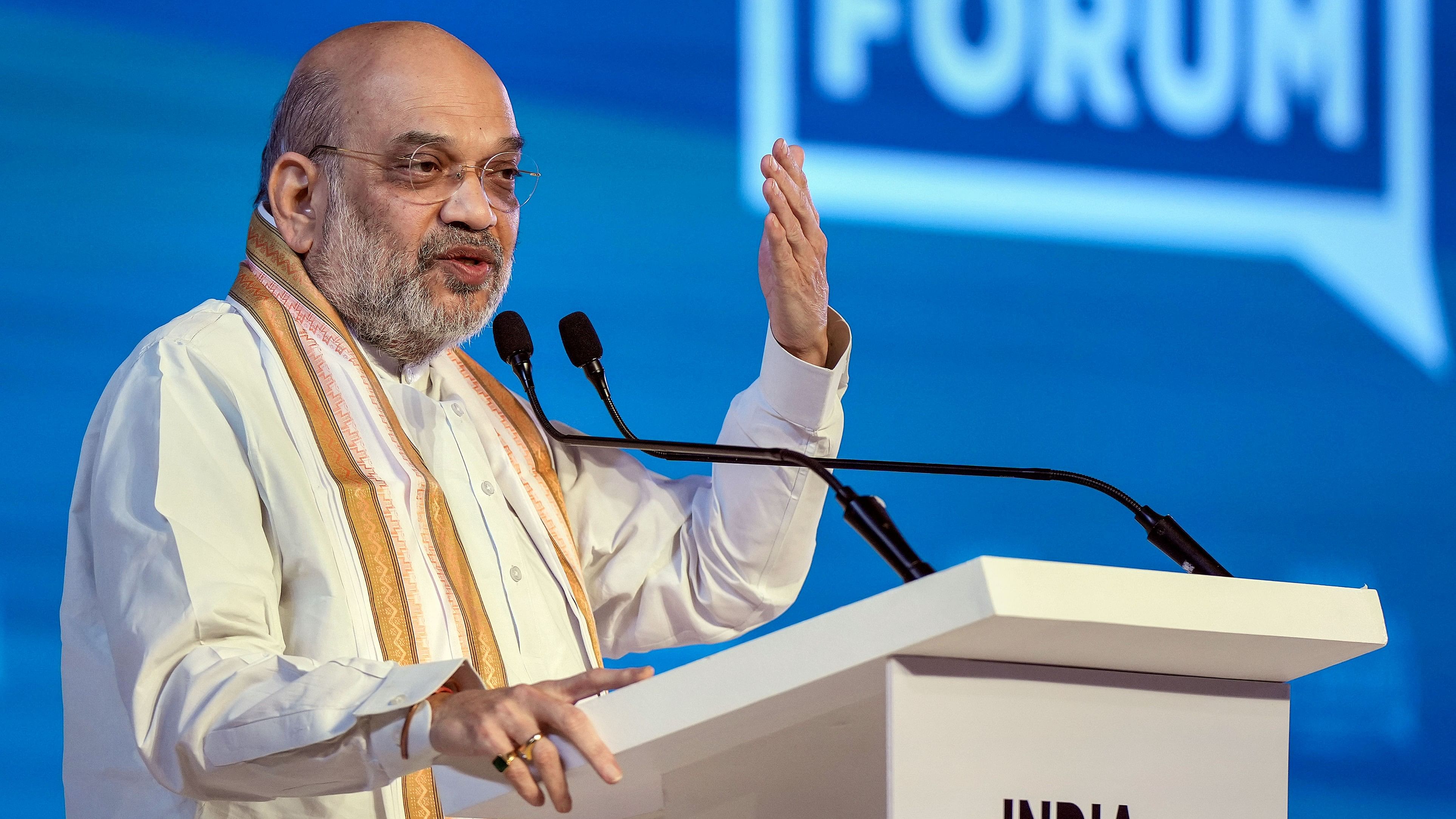 <div class="paragraphs"><p>Union Home Minister Amit Shah addresses the India Global Forum's Annual Investment Summit - NXT10, in Mumbai.</p></div>