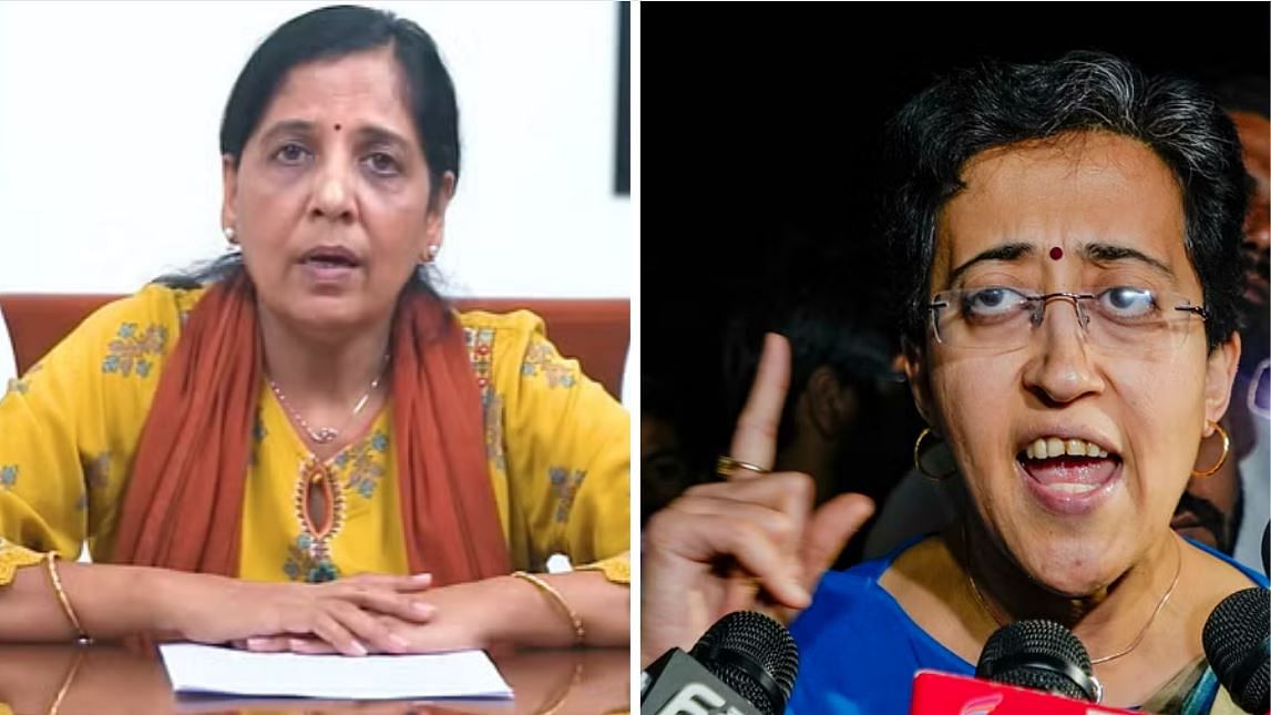 <div class="paragraphs"><p>Arvind Kejriwal's wife Sunita (left) and AAP leader Atishi&nbsp;</p></div>