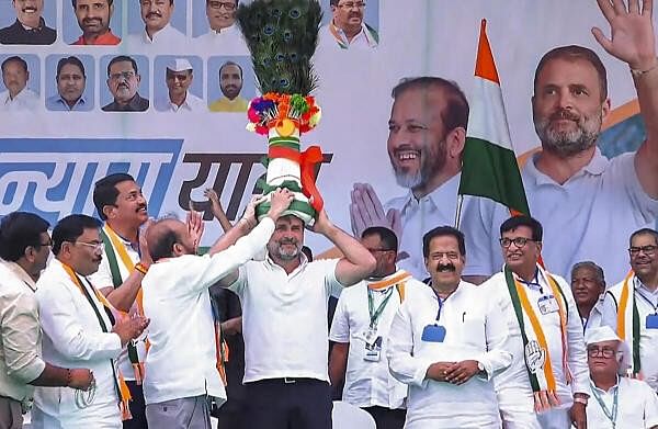 <div class="paragraphs"><p>Congress leader Rahul Gandhi at 'Adivasi Nyay Sammelan' during the 'Bharat Jodo Nyay Yatra', in Nandurbar, Tuesday, March 12, 2024.</p></div>