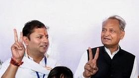 <div class="paragraphs"><p>Former Chief Minister Ashok Gehlot seen here with his son, Vaibhav Gehlot.</p></div>