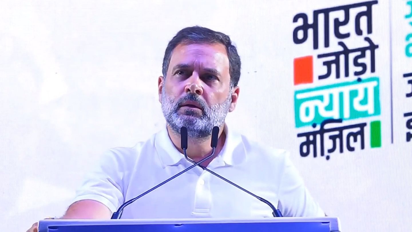 <div class="paragraphs"><p>Rahul Gandhi during his address at Mumbai's iconic Shivaji Park.&nbsp;</p></div>