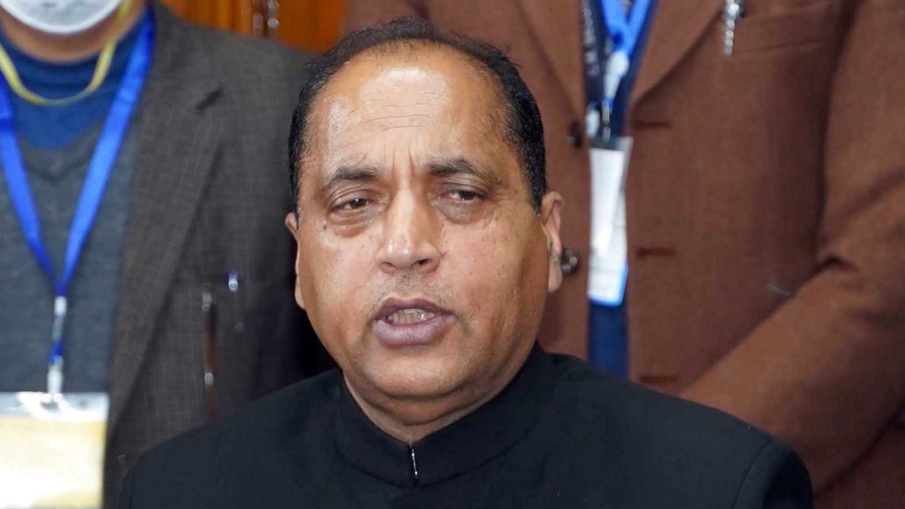 <div class="paragraphs"><p>A file photo of former Himachal Pradesh CM Jai Ram Thakur.</p></div>