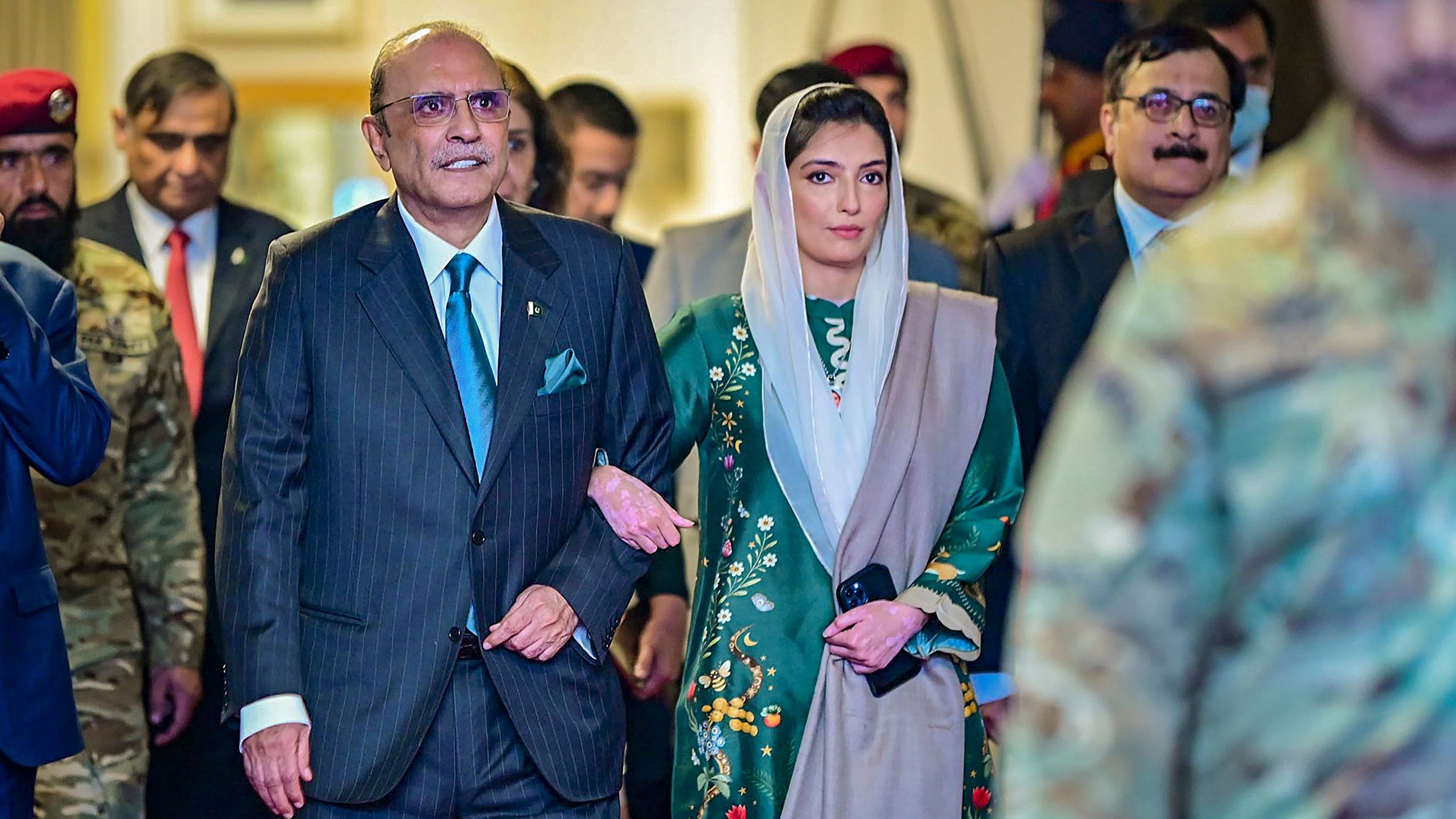 <div class="paragraphs"><p>Pakistan President Asif Ali Zardari seen here with daughter Asifa Bhutto. Based on the special case, sent in 2011, by Zardari to the Supreme Court to revisit his father-in-law and PPP founder Zulfiqar Ali Bhutto's conviction and his eventual hanging on April 4, 1979, the apex court recognised the 'gross miscarriage of justice' in the high-profile case.</p></div>