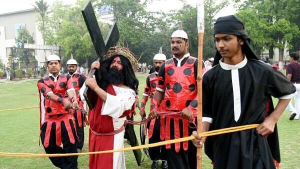 <div class="paragraphs"><p>Christian devotees take part in a procession marking Good Friday, in Patna, Friday, March 29, 2024.</p></div>