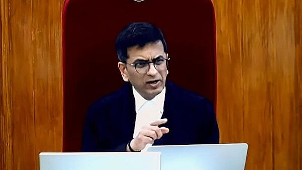 <div class="paragraphs"><p>Chief Justice of India (CJI) Justice DY Chandrachud speaks during a hearing on the electoral bonds case, in New Delhi, Monday, March 18, 2024.</p></div>