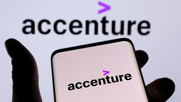 <div class="paragraphs"><p> Illustration shows a smartphone with displayed Accenture PLC logo.</p></div>