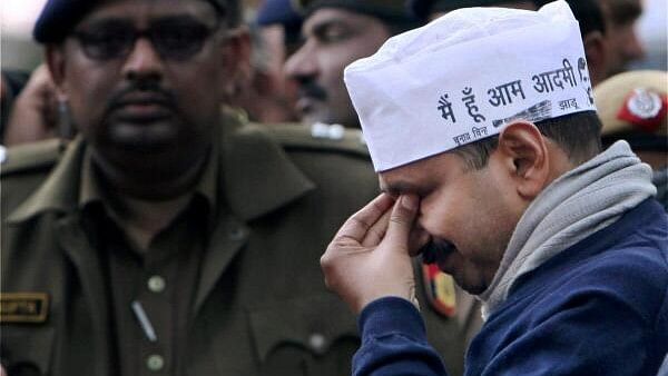 <div class="paragraphs"><p>Delhi Chief Minister Arvind Kejriwal attends a dharna near Rail Bhavan in New Delhi.</p></div>