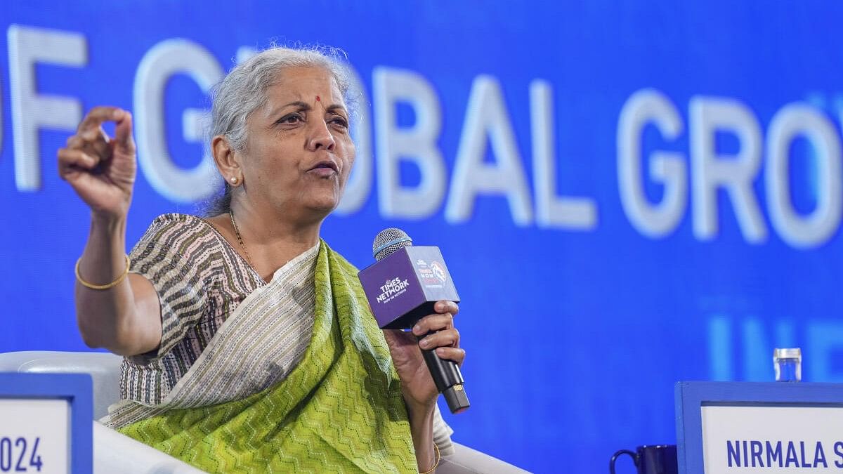 <div class="paragraphs"><p>Union Finance Minister Nirmala Sitharaman addresses the ‘Times Now Summit 2024’, in New Delhi, Wednesday, March 27, 2024.</p></div>