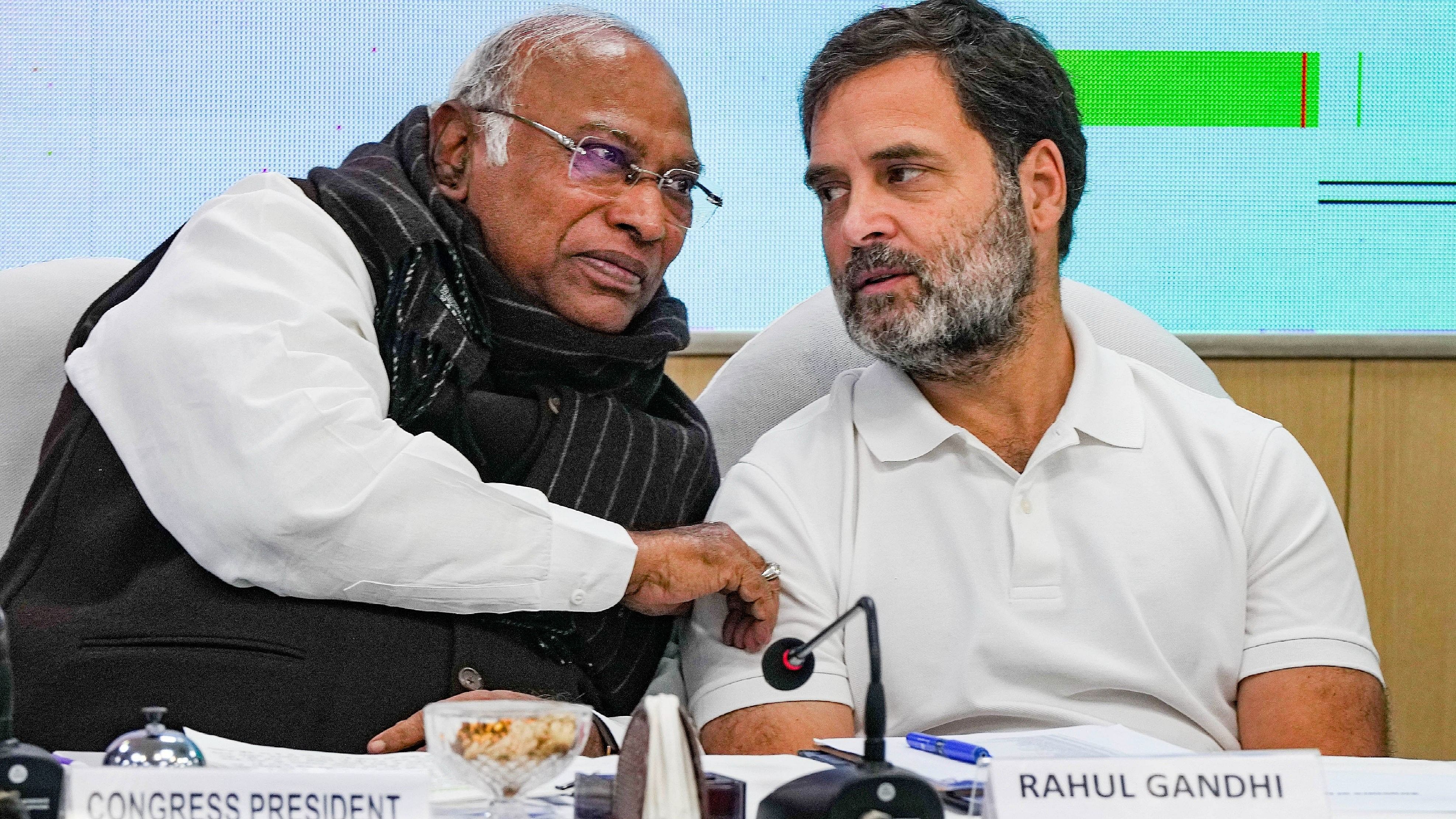 <div class="paragraphs"><p>A file photo of&nbsp;Congress President Mallikarjun Kharge with party leader Rahul Gandhi.</p></div>