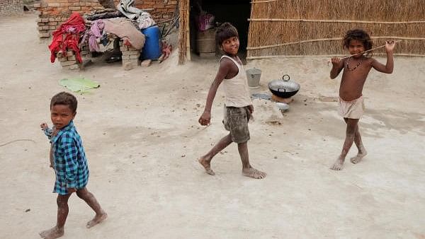 <div class="paragraphs"><p>Children showing signs of malnutrition play outside their home in Marwan village in the eastern state of Bihar, India. For representation purpose.</p></div>