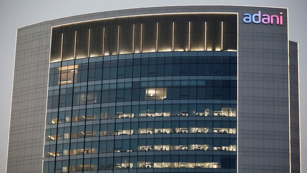 <div class="paragraphs"><p>Adani Group logo as seen on the company's office building.</p></div>