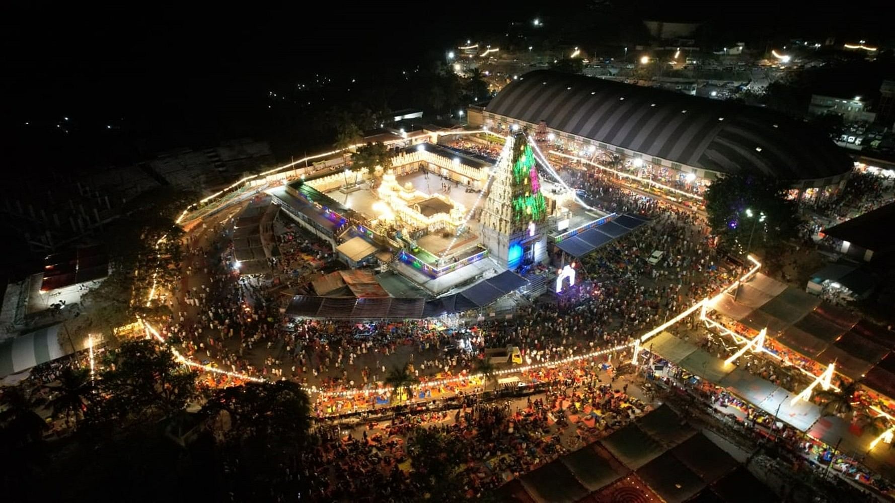 <div class="paragraphs"><p>An aerial view of the Male Mahadeshwara Hill temple during Shivaratri Jatra Mahotsava taken from a drone camera. </p></div>