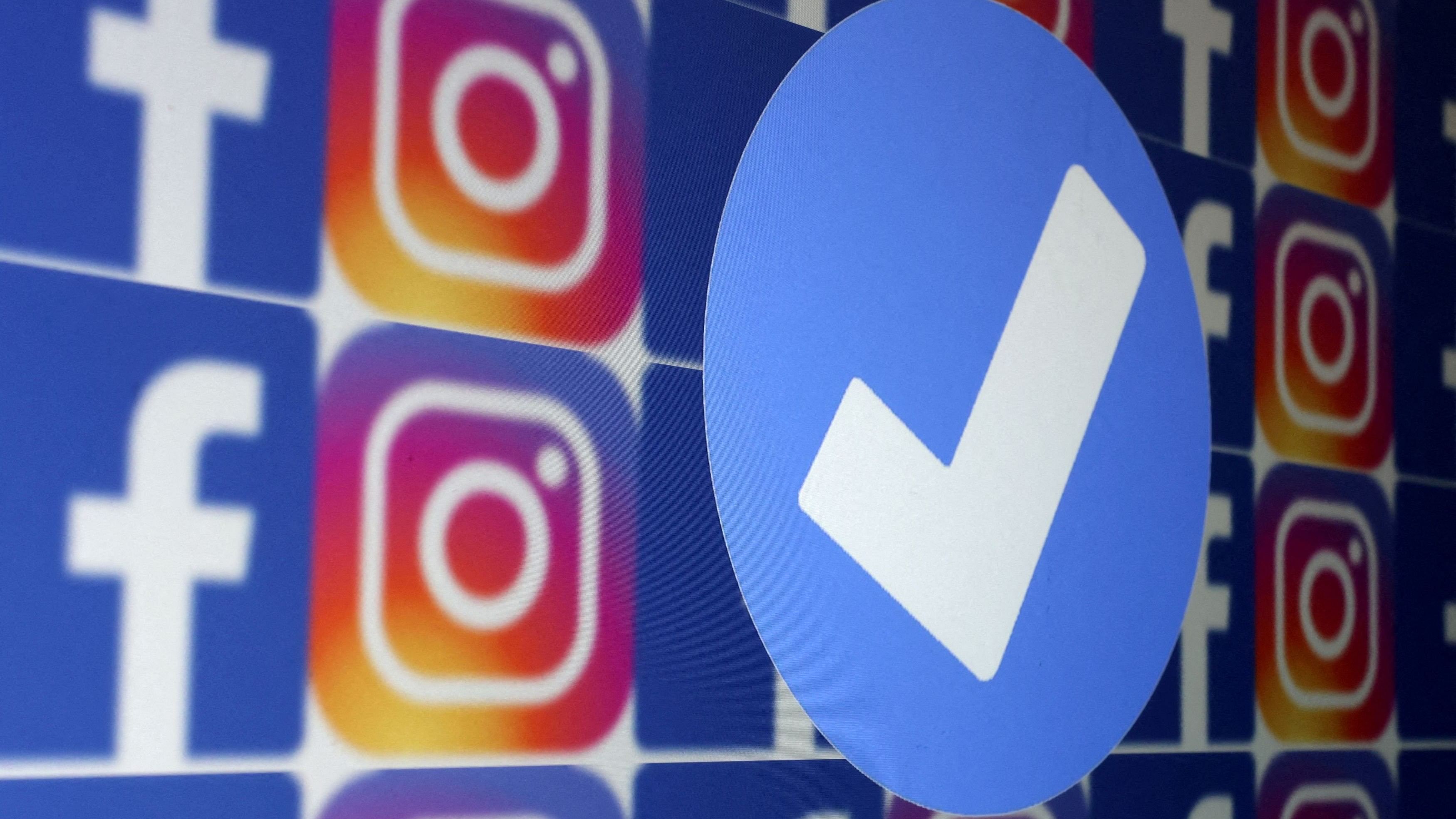 <div class="paragraphs"><p> A blue verification badge and the logos of Facebook and Instagram are seen in this picture illustration </p></div>