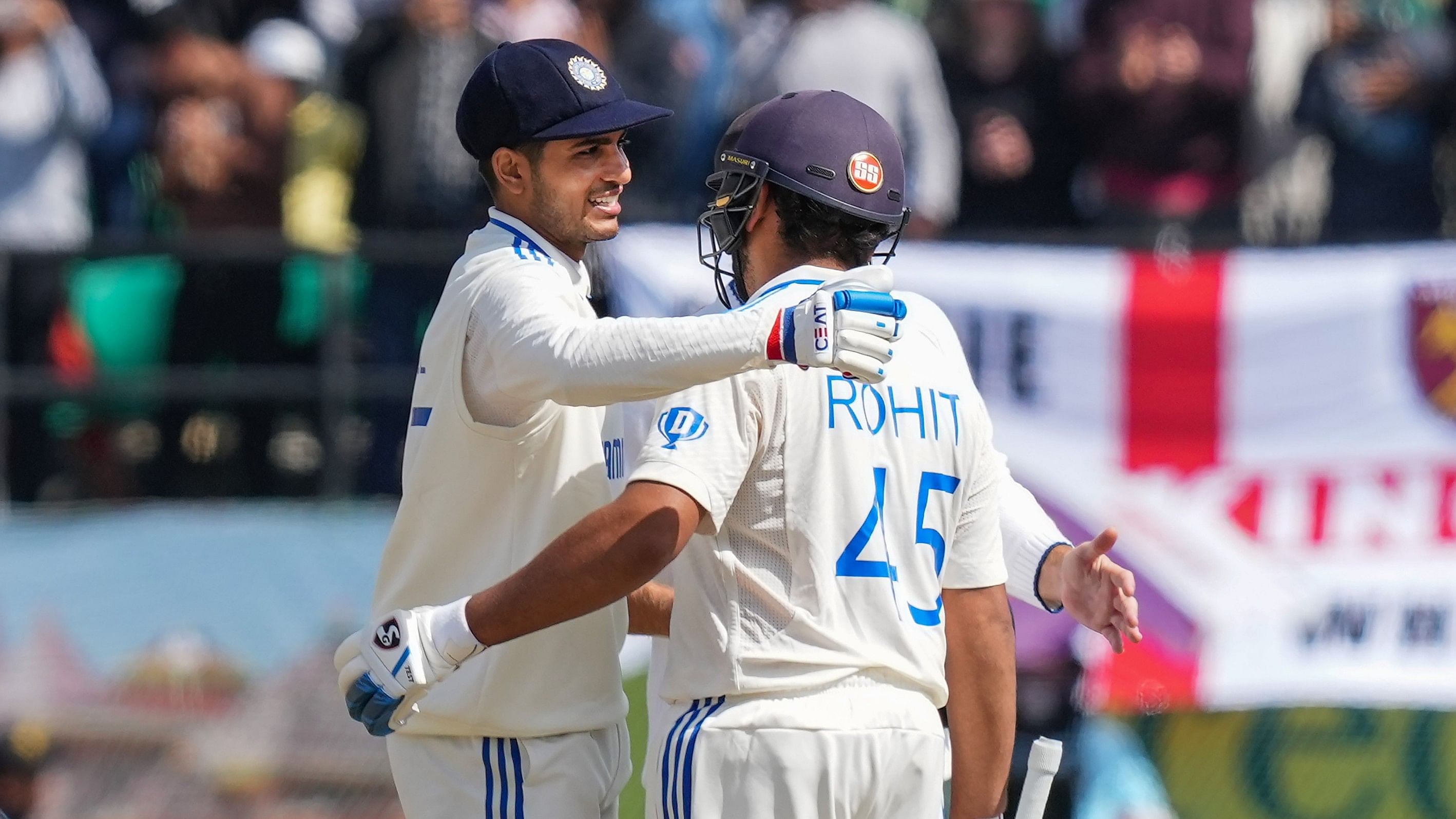 <div class="paragraphs"><p>India's Rohit Sharma being greeted by Shubman Gill.</p></div>