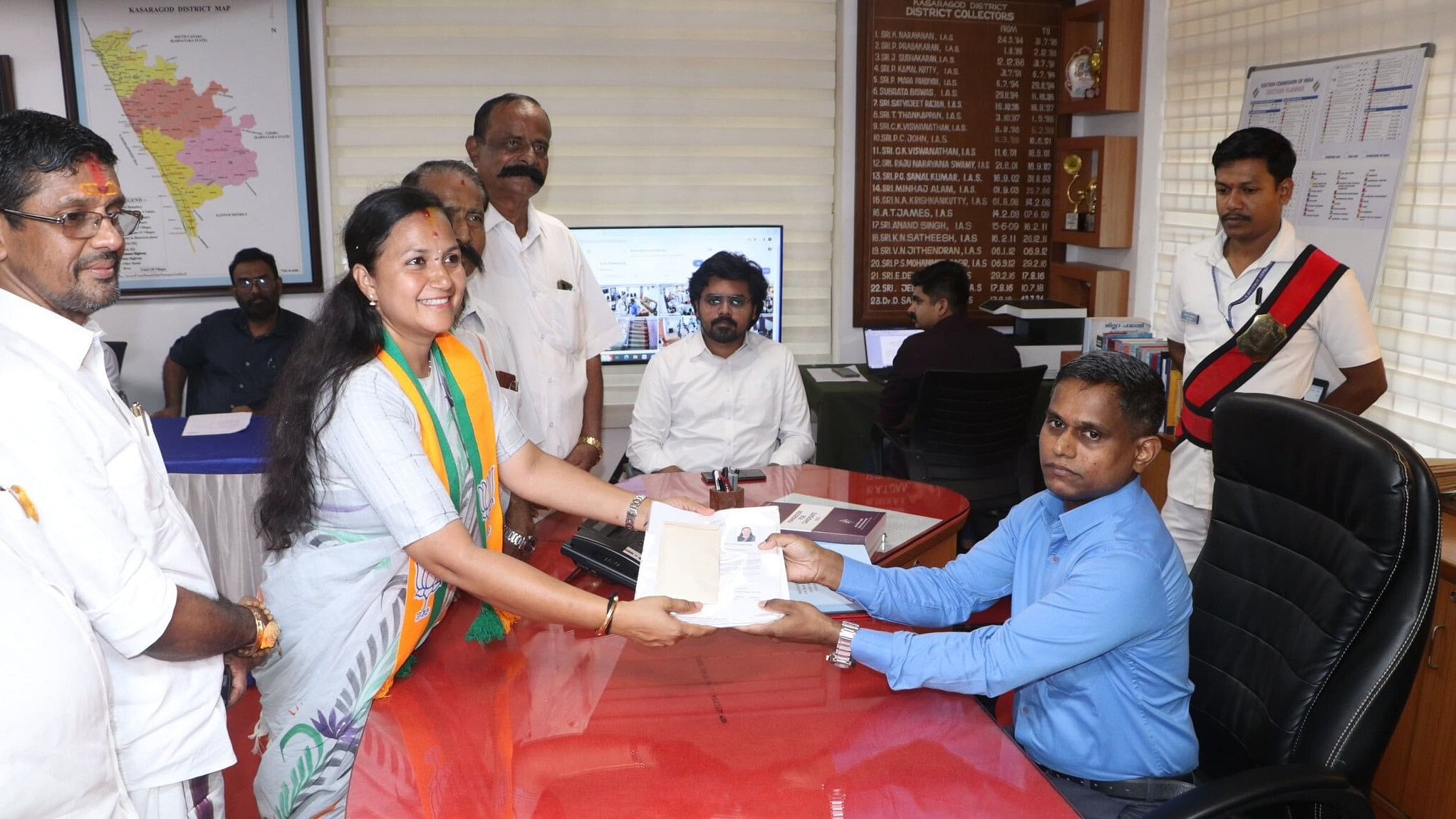 <div class="paragraphs"><p>M L Ashwini, the BJP nominee from Kasaragod constituency, filed nomination in the morning.</p><p></p></div>