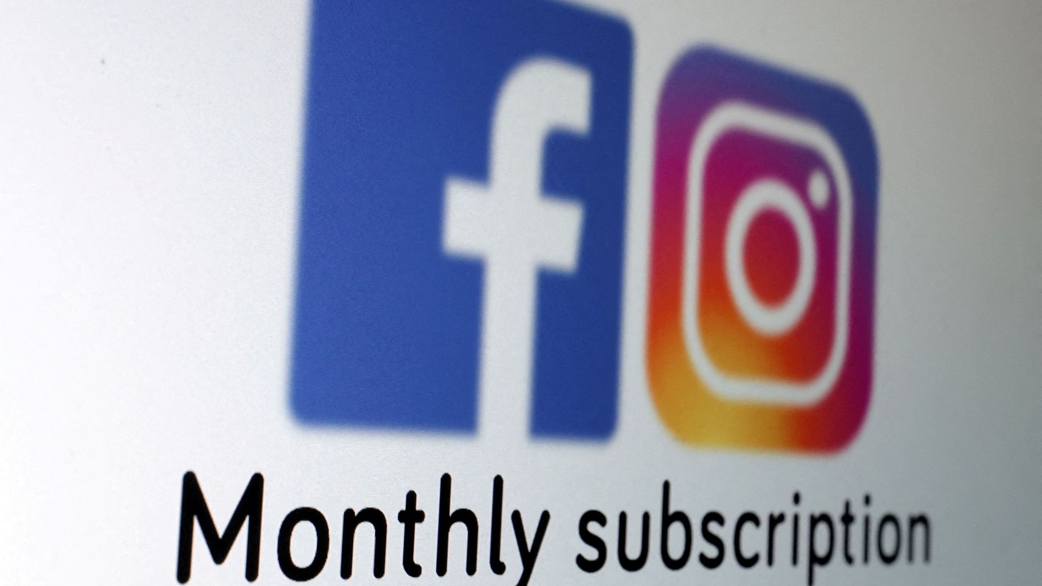<div class="paragraphs"><p>The logos of Facebook and Instagram and the words "Monthly subscription" are seen in this picture illustration.</p></div>