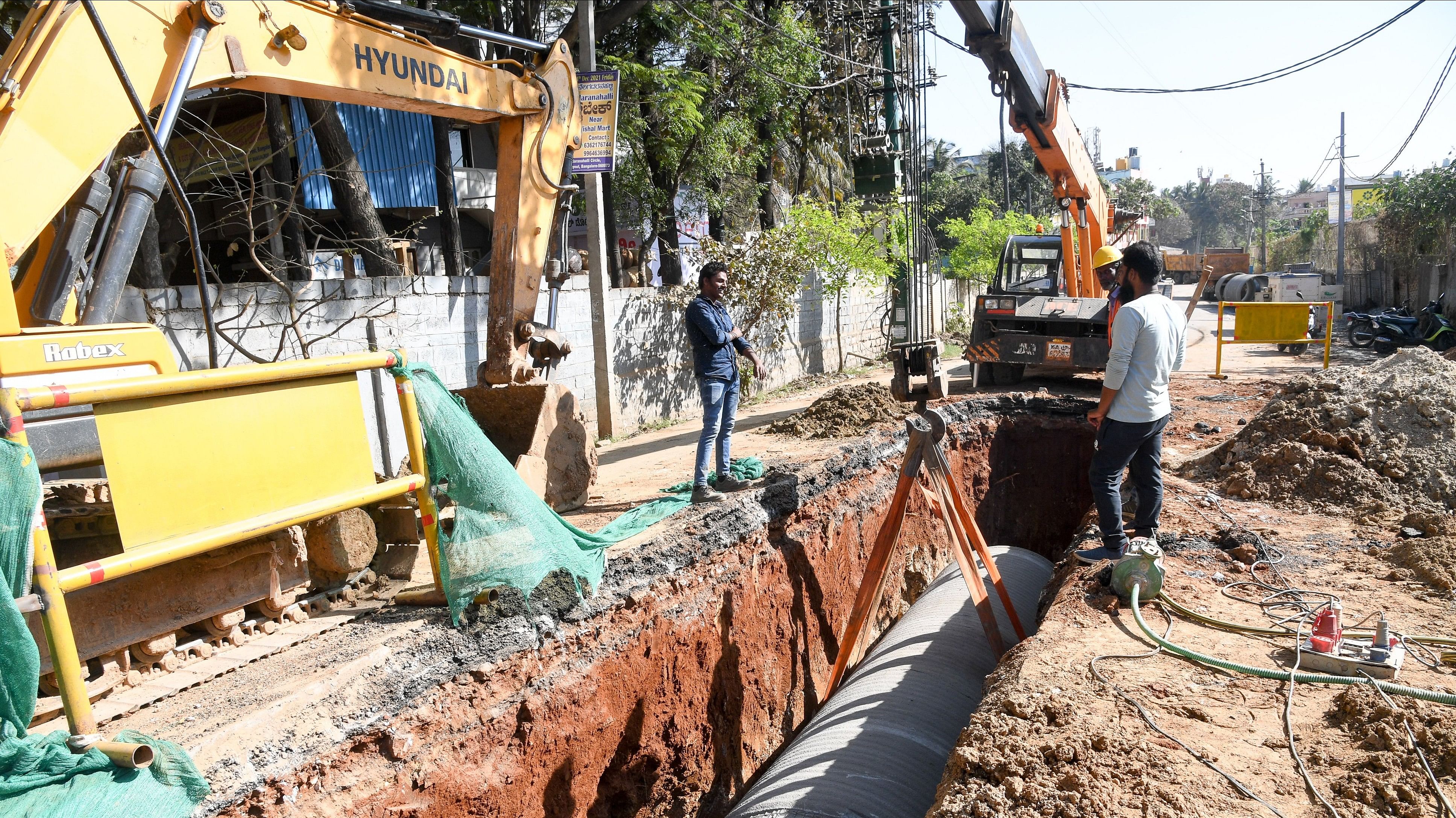 <div class="paragraphs"><p>Work&nbsp;on&nbsp;laying Cauvery water&nbsp;supply&nbsp;pipelines at Nelagadaranahalli main road, T Dasarahalli. </p></div>