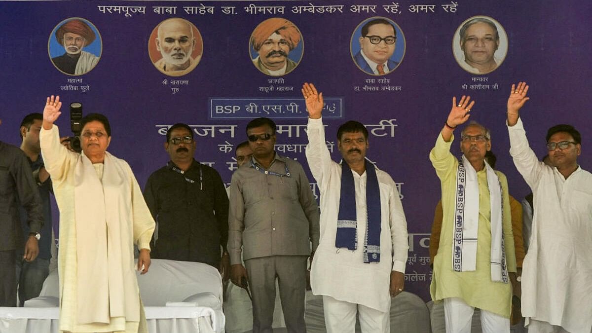 <div class="paragraphs"><p>BSP chief Mayawati during a election rally in Aligarh on Wednesday, April 24.</p></div>