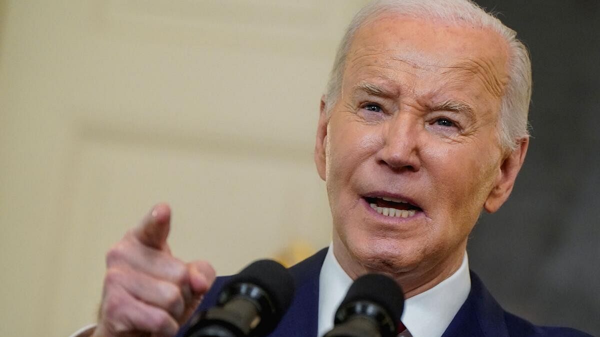 <div class="paragraphs"><p>US President Joe Biden speaks after signing into law a bill providing billions of dollars of new aid to Ukraine for its war with Russia, at the White House.</p></div>