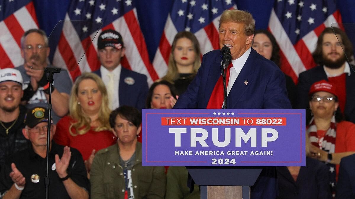<div class="paragraphs"><p>Donald Trump speaks during a campaign rally in Green Bay, Wisconsin on April 2, 2024. </p></div>