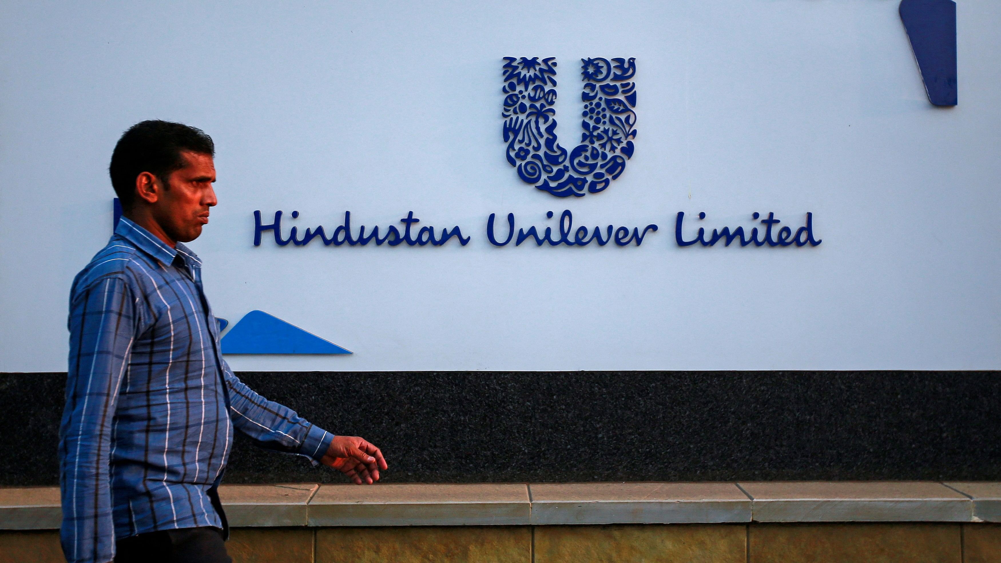 <div class="paragraphs"><p>A pedestrian walks past the Hindustan Unilever Limited (HUL) headquarters in Mumbai</p></div>