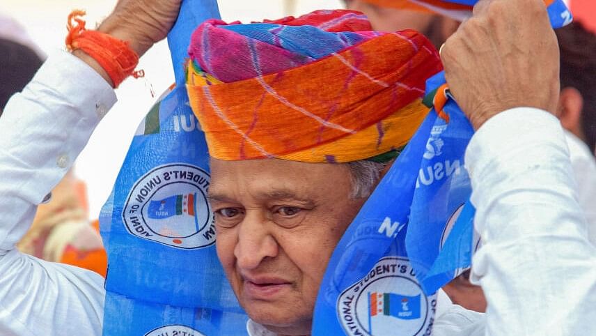 <div class="paragraphs"><p>Former Rajasthan chief minister Ashok Gehlot during a public meeting, ahead of the upcoming Lok Sabha election, in Bikaner.</p></div>