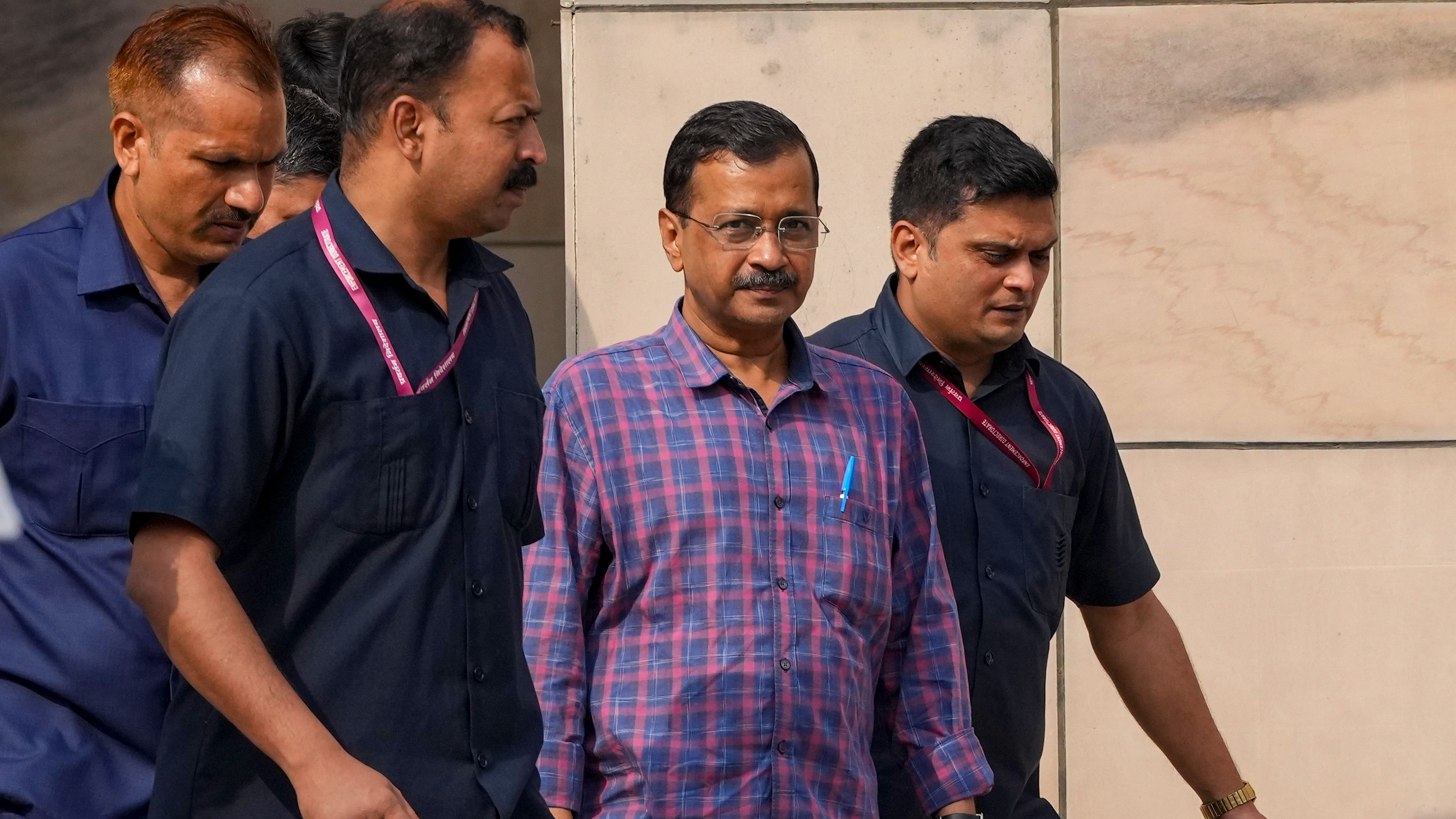 <div class="paragraphs"><p>File photo of&nbsp;Delhi Chief Minister and AAP Convenor Arvind Kejriwal leaving from the Rouse Avenue Court.</p></div>