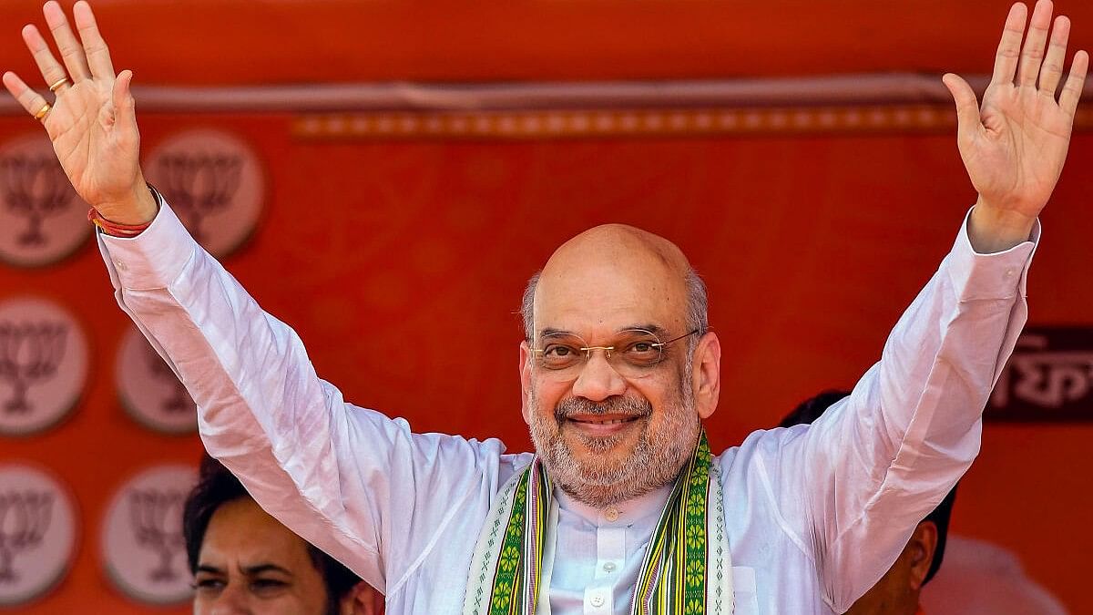 <div class="paragraphs"><p>Home Minister Amit Shah at an election rally on Monday.&nbsp;</p></div>