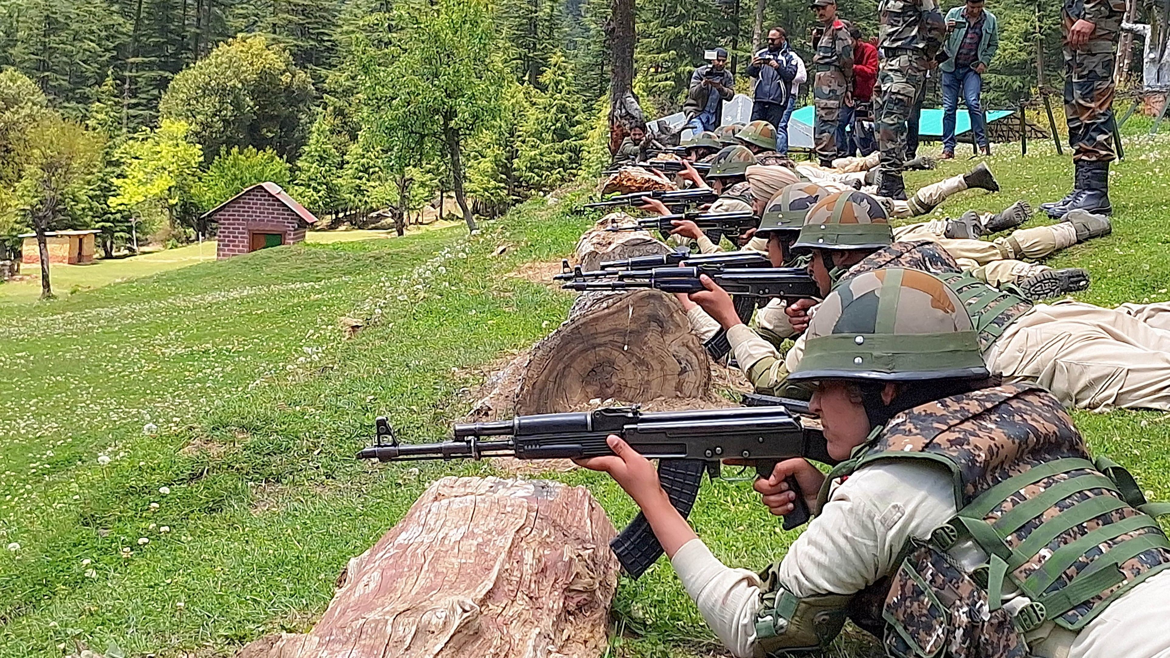 <div class="paragraphs"><p> Armed Forces personnel undergo counter-terror training at Army's Corps Battle School, in Bhadarwah, Tuesday, April 23, 2024. </p></div>