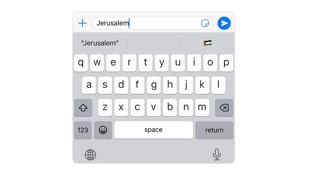 <div class="paragraphs"><p>AniPhone bug is causing the keyboard to suggest the Palestine flag emoji when the user types Jerusalem in the text box.</p></div>