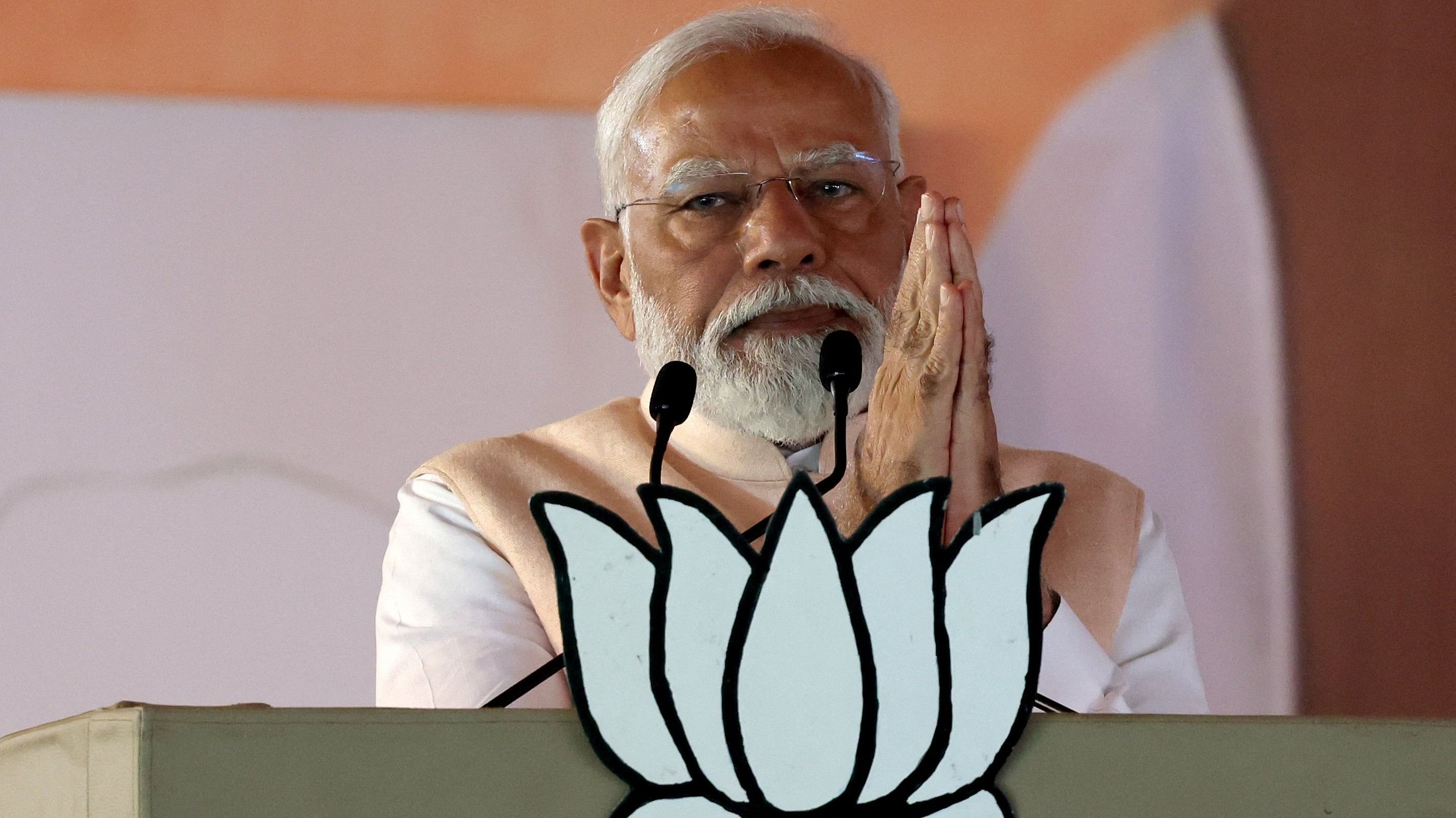 <div class="paragraphs"><p> Prime Minister Narendra Modi speaks during an election campaign rally in Meerut.</p></div>