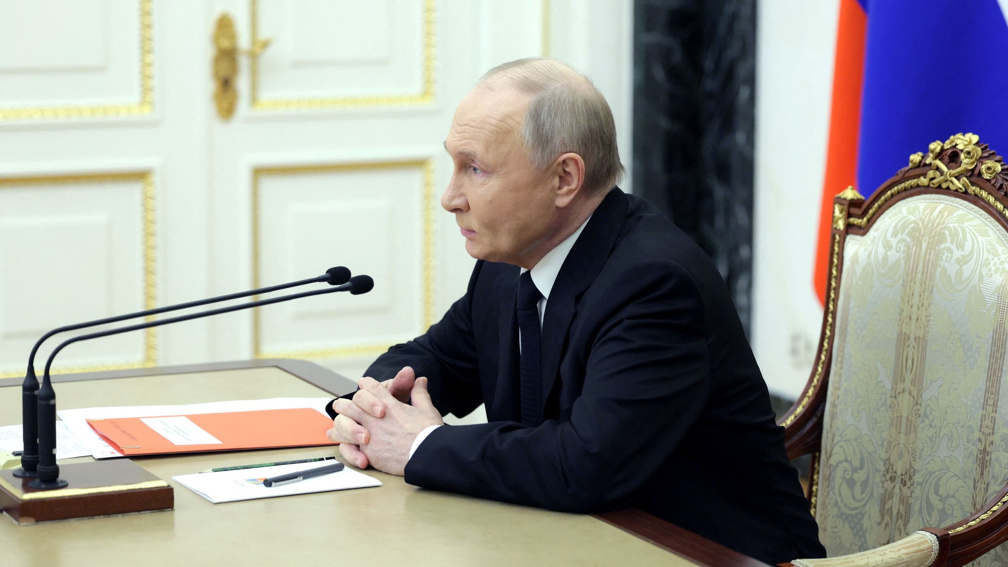 <div class="paragraphs"><p>Russian President Vladimir Putin at the Kremlin in Moscow, Russia </p></div>