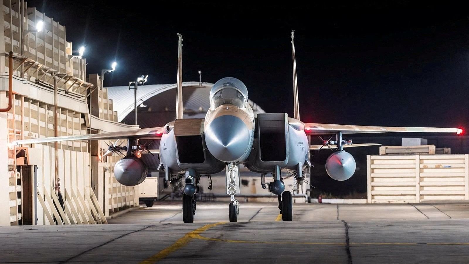 <div class="paragraphs"><p>Israeli Air Force F-15 Eagle is pictured at an air base, said to be following an interception mission of an Iranian drone and missile attack on Israel, in this handout image released April 14, 2024. </p></div>