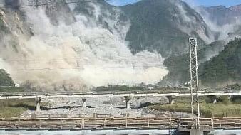 <div class="paragraphs"><p>A view of a landslide after an earthquake hit just off the eastern coast of Taiwan, according to Taiwan's Central Weather Administration, in Xiulin, Hualien, Taiwan.</p></div>