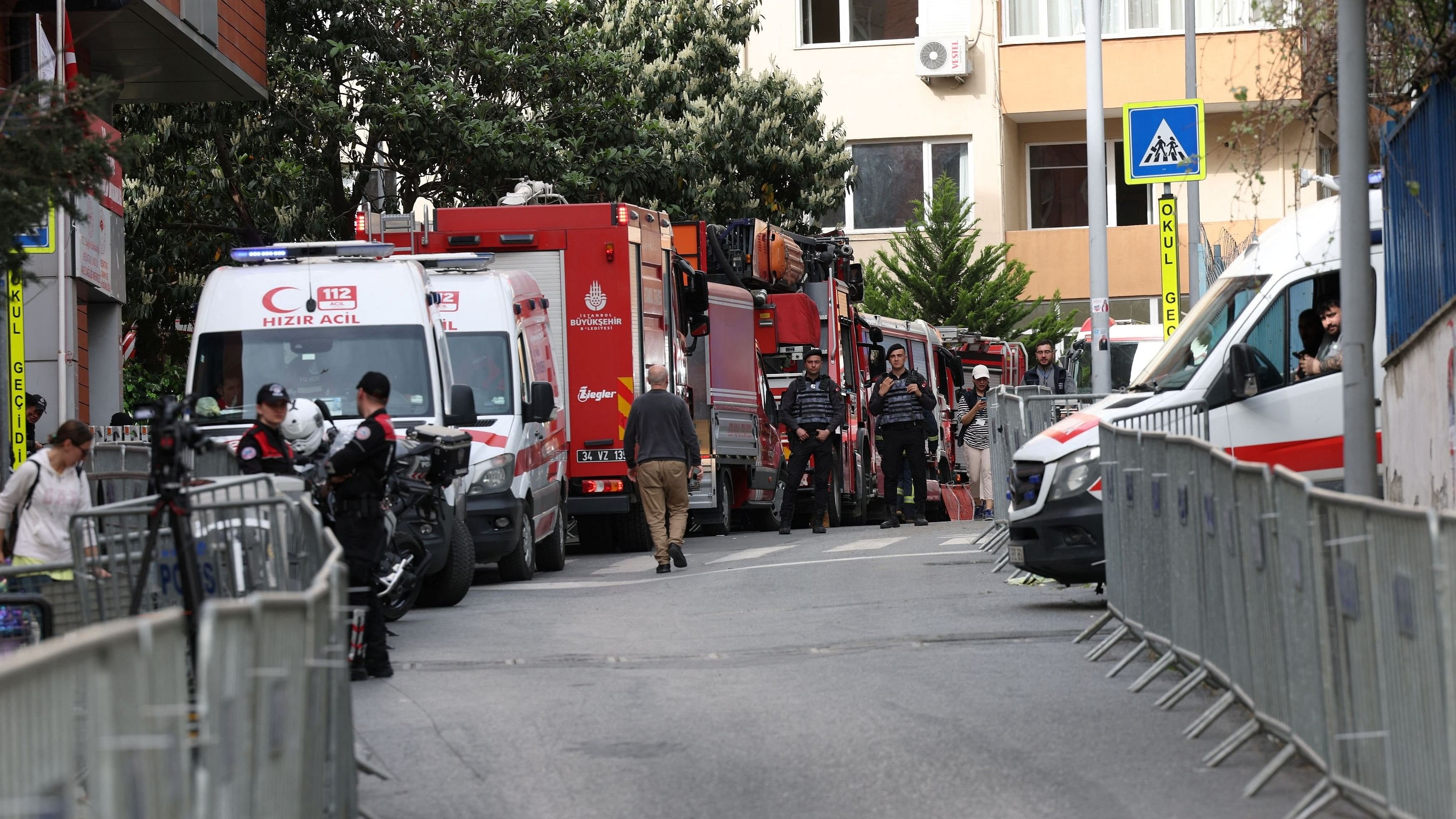 <div class="paragraphs"><p>Ambulances  are seen near the scene after a fire broke out during daytime renovation work at a nightclub in Istanbul, Turkey April 2, 2024. </p></div>