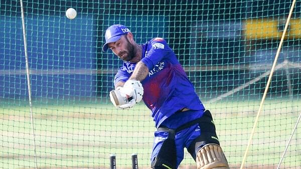 <div class="paragraphs"><p>Glenn James Maxwell of RCB seen during the Practice session as ahead of IPL 2024 cricket match against LSG, at KSCA, in Bengaluru.</p></div>