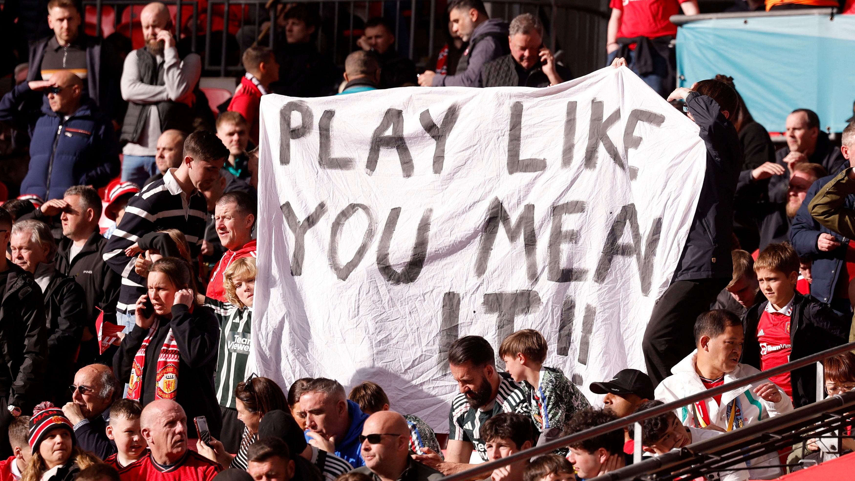 <div class="paragraphs"><p>Manchester United fans display a banner in the stands during the club's FA Cup match against Coventry City.</p></div>