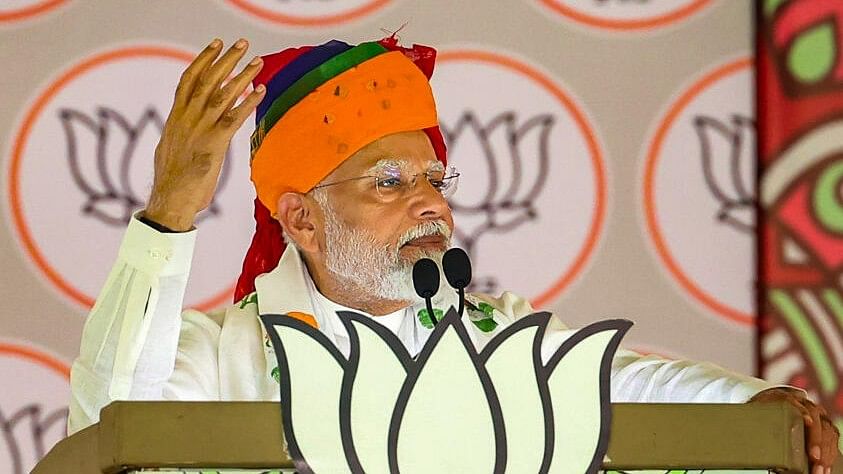 <div class="paragraphs"><p>Prime Minister Narendra Modi addresses a public meeting for Lok Sabha elections, in Tonk district, Rajasthan.</p></div>