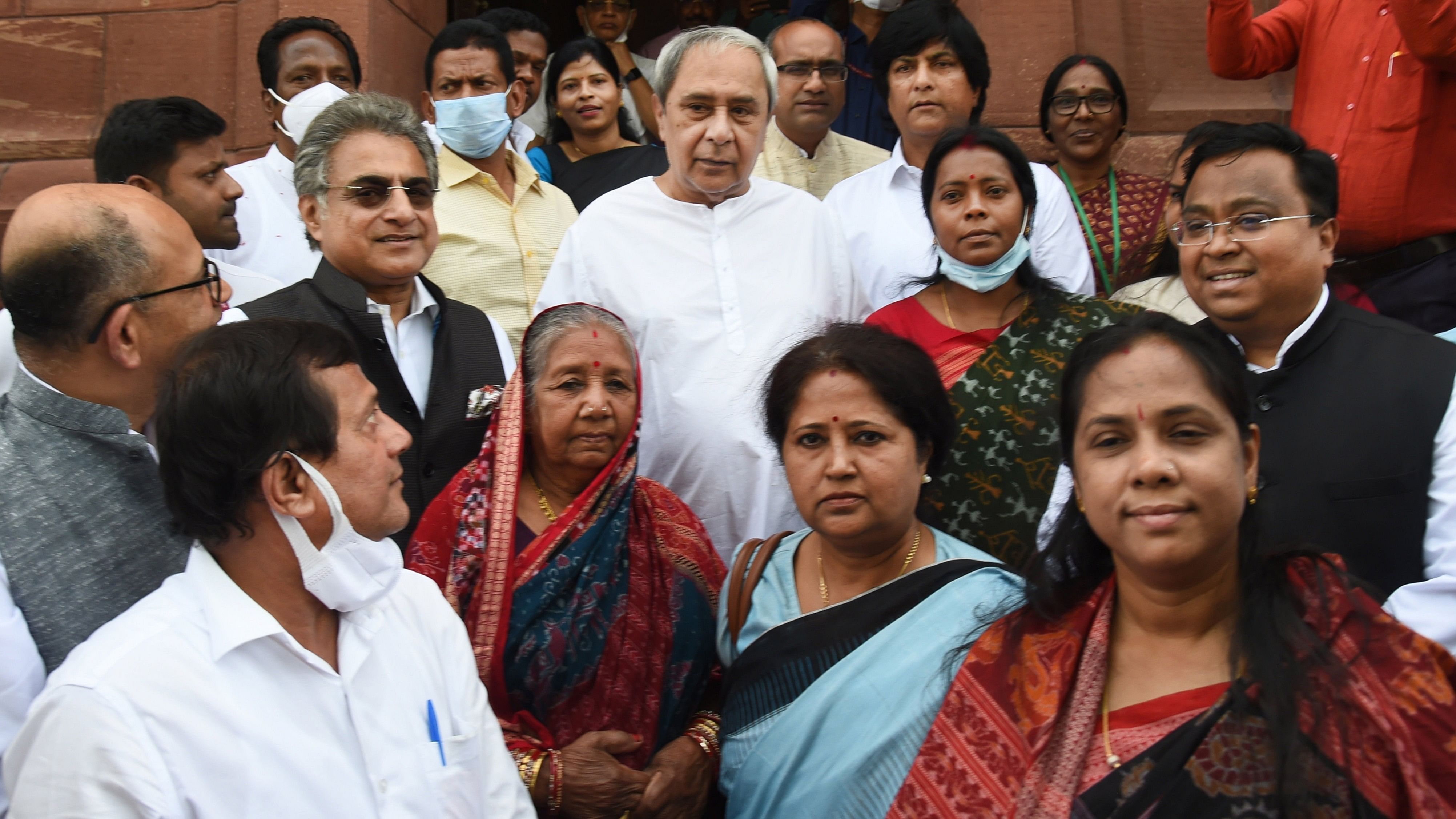 <div class="paragraphs"><p>File photo of&nbsp;Odisha Chief Minister Naveen Patnaik with Biju Janata Dal (BJD) MPs.</p></div>