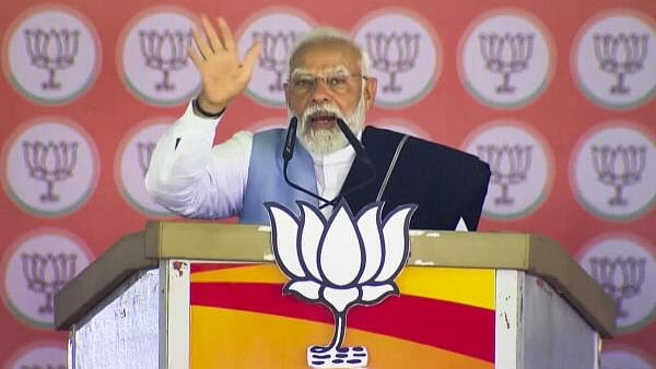 <div class="paragraphs"><p>Prime Minister Narendra Modi addresses a public meeting for Lok Sabha elections, in Bagalkot, Karnataka, Monday on April 29, 2024.</p></div>