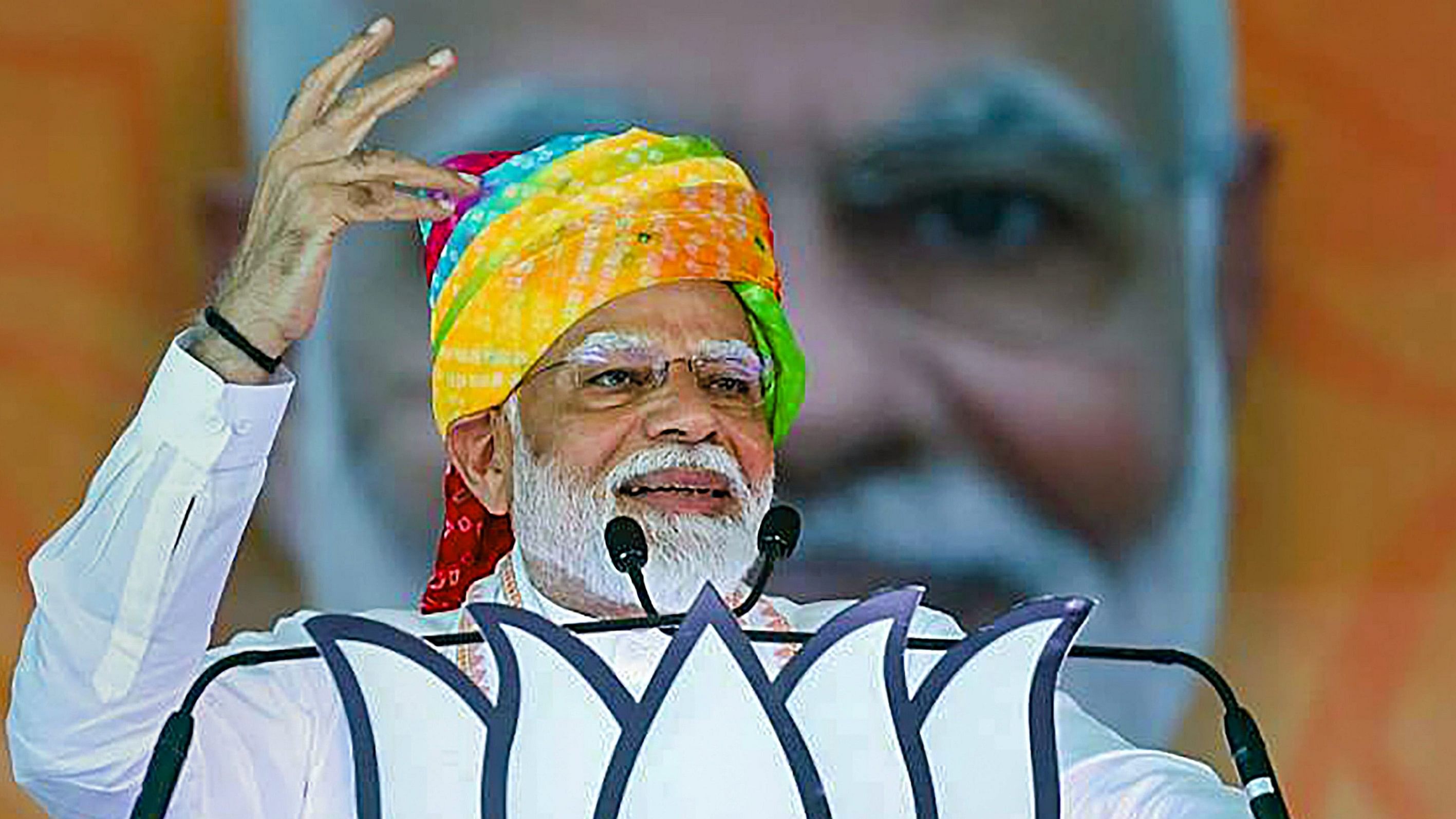 <div class="paragraphs"><p>Prime Minister Narendra Modi addresses an election campaign in Jalore, Rajasthan, on Sunday.</p></div>
