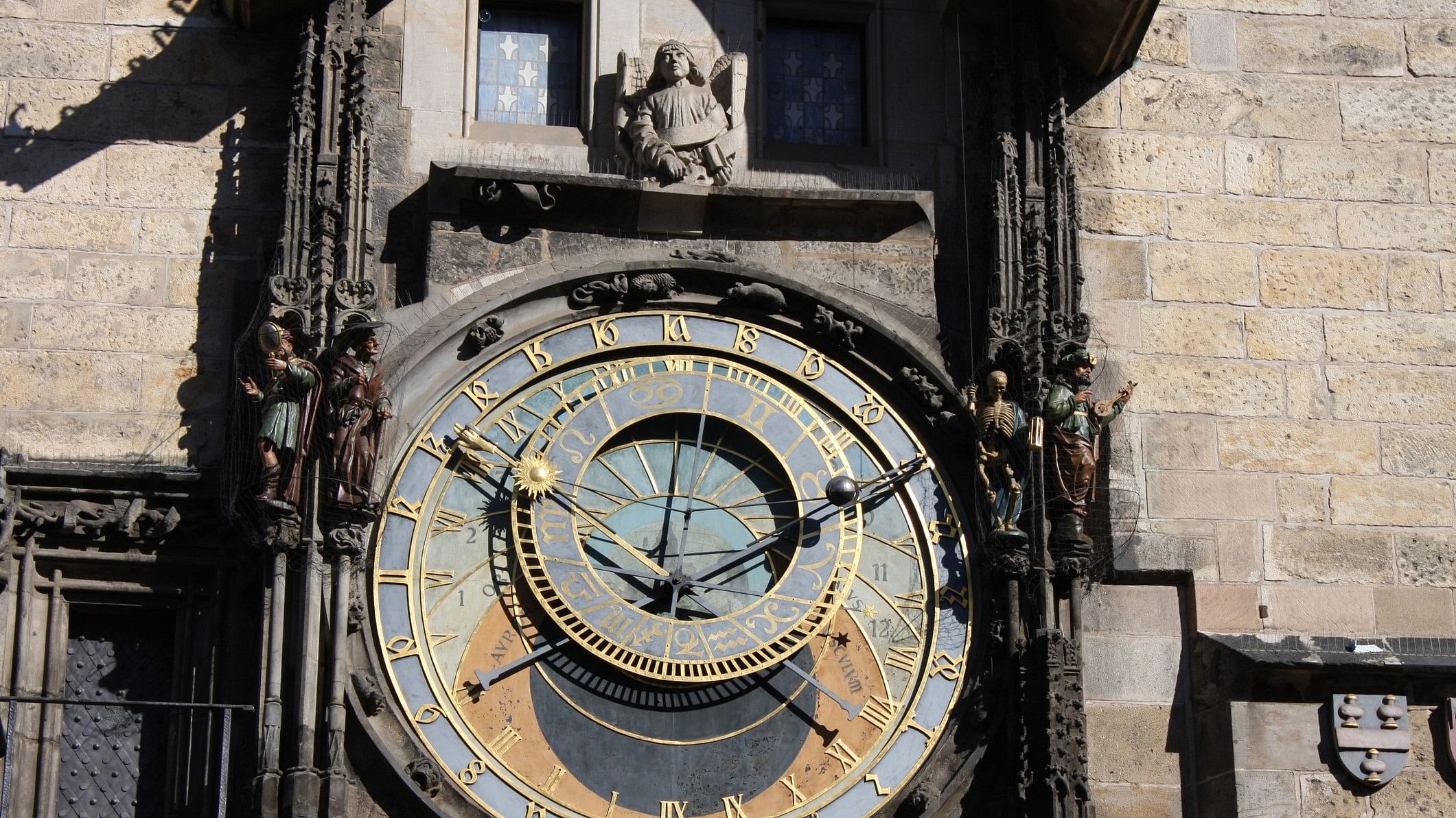 Famous Prague astronomical clock, the old Atomic clock in the Czech capital.