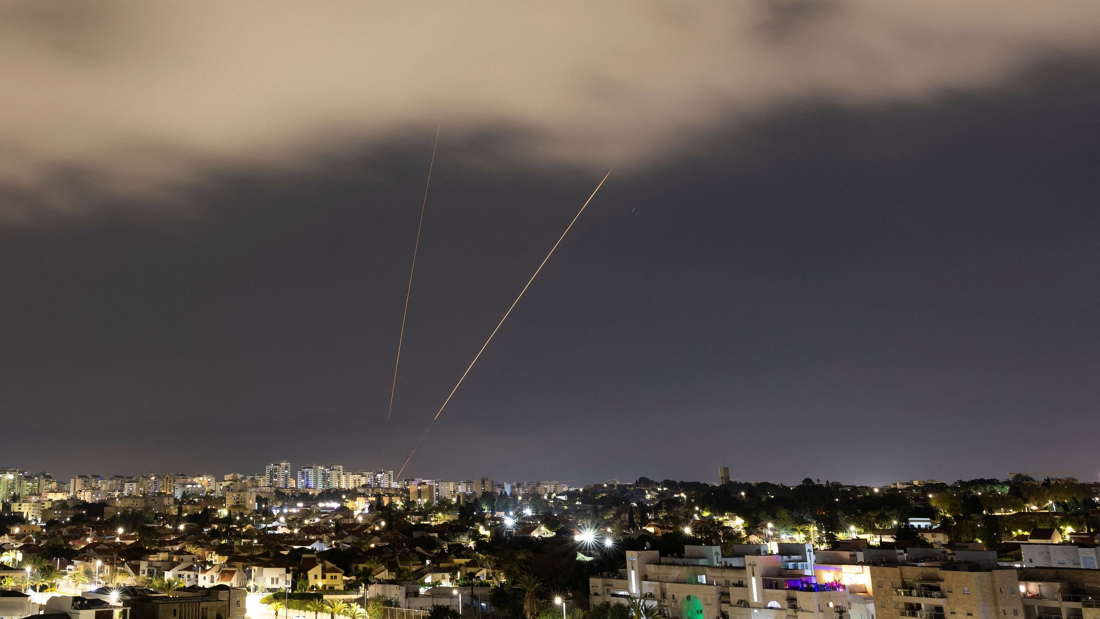 <div class="paragraphs"><p>An anti-missile system operates after Iran launched drones and missiles towards Israel, as seen from Ashkelon, Israel. </p></div>