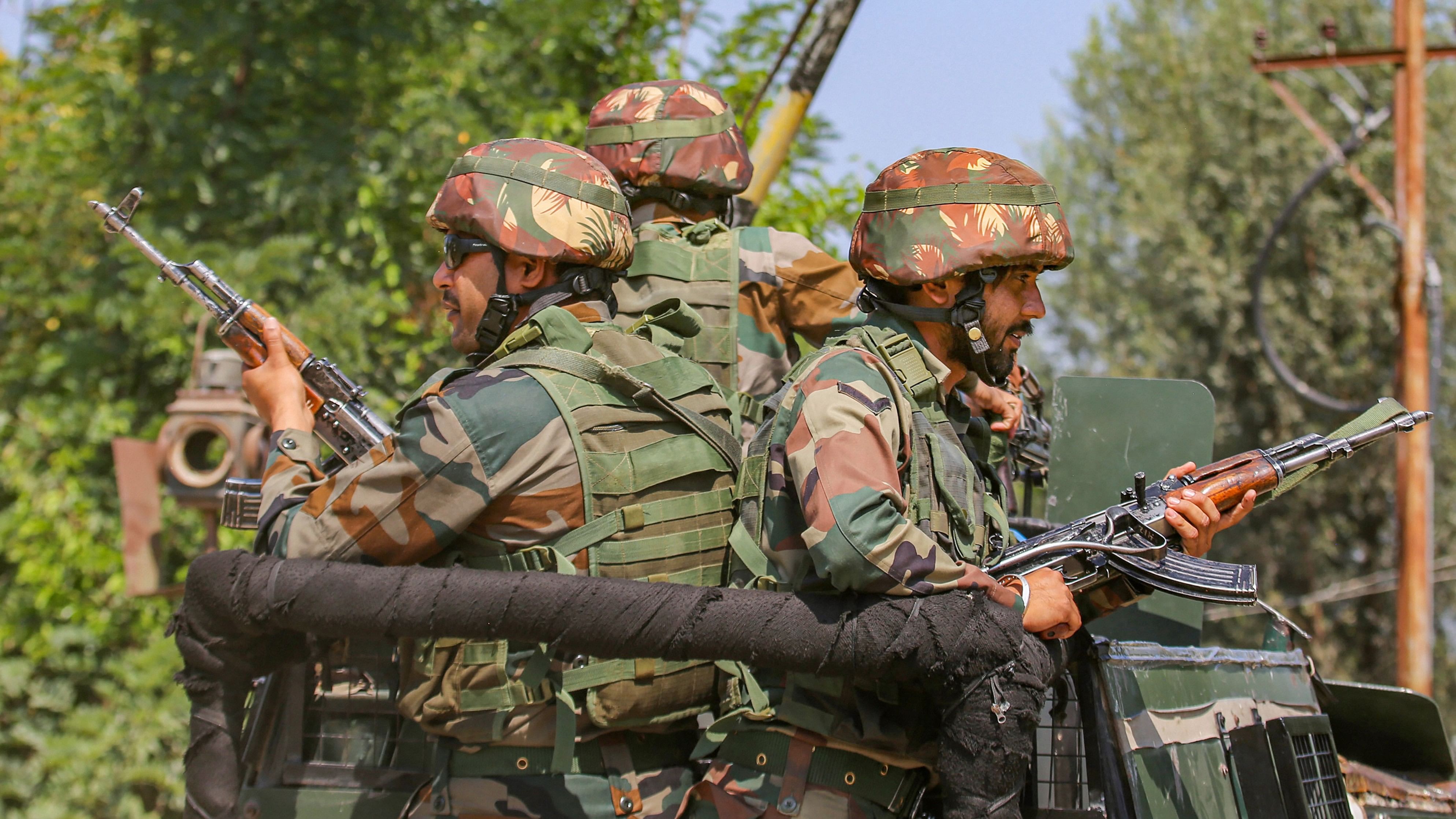 <div class="paragraphs"><p>Representative image showing security forces stationed in Kashmir.</p></div>