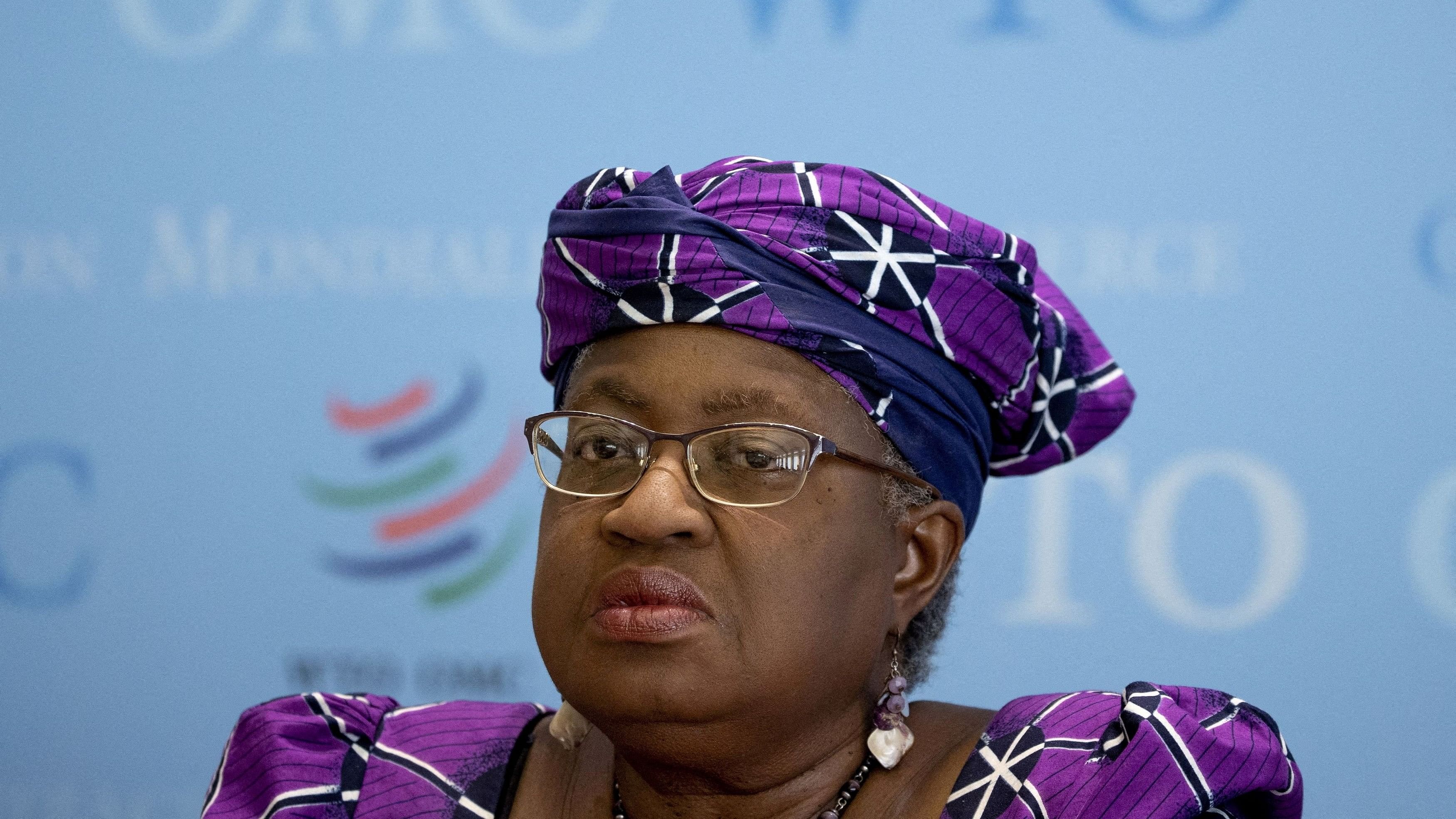 <div class="paragraphs"><p>World Trade Organization  Director-General Ngozi Okonjo-Iweala attends a news conference in Geneva, Switzerland, October 5, 2022.</p></div>