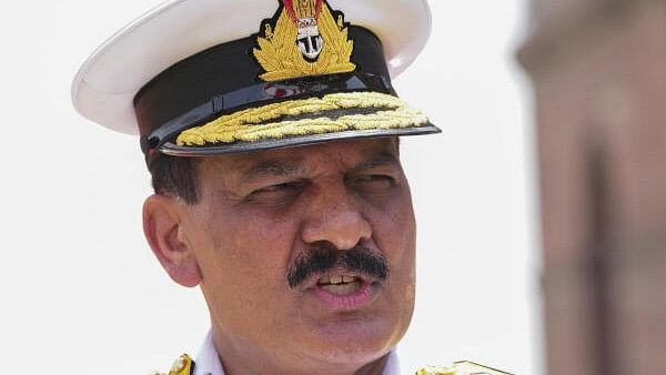 <div class="paragraphs"><p>Admiral Dinesh Kumar Tripathi addresses the media during a guard of honour ceremony before assuming charge as the 26th Navy chief, at the South Block in New Delhi</p></div>