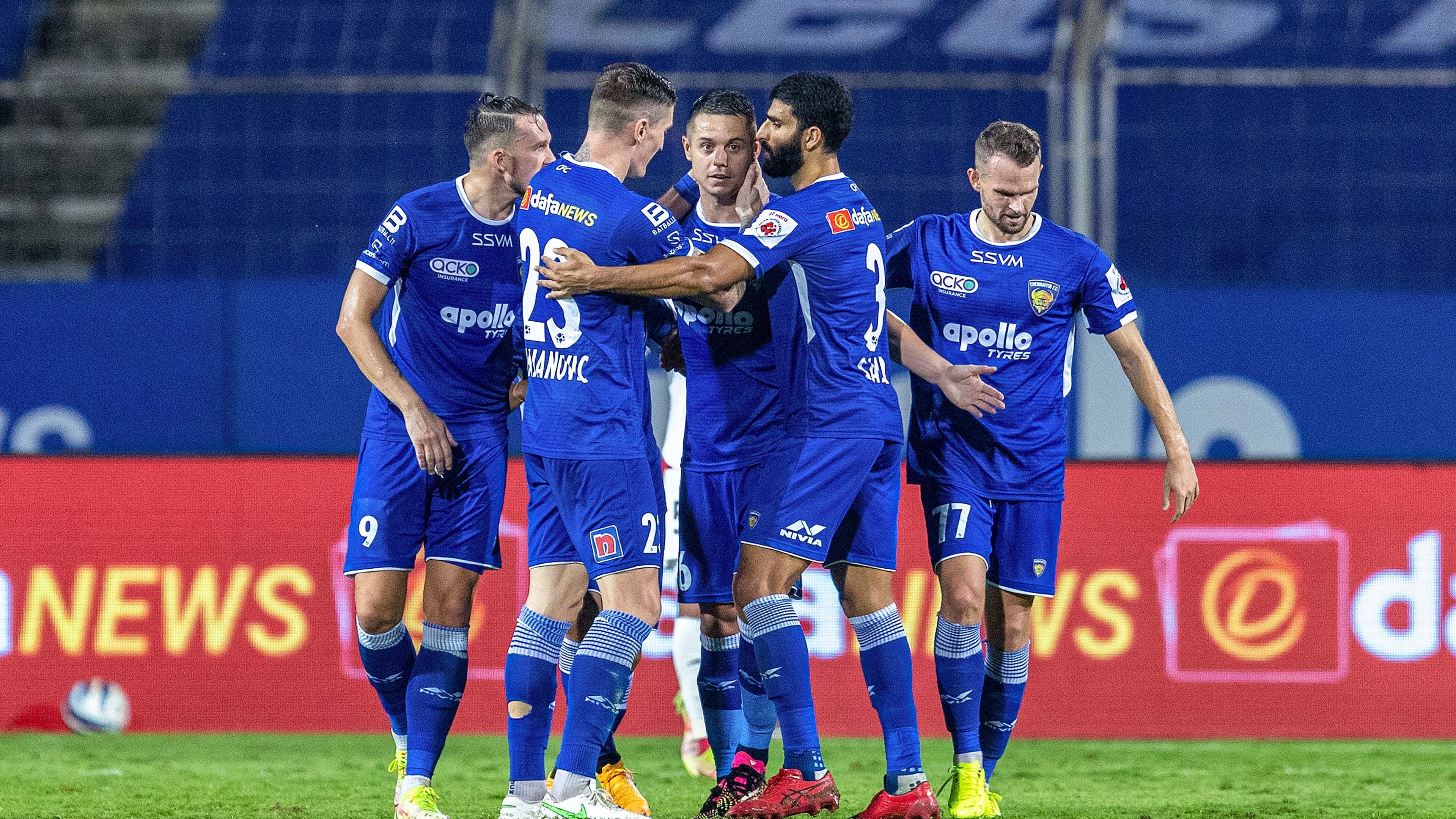 <div class="paragraphs"><p>File photo of&nbsp;Chennaiyin FC players celebrating after scoring a goal.</p></div>