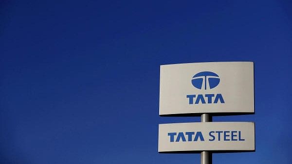 <div class="paragraphs"><p>Company logo seen outside the Tata steelworks.</p></div>